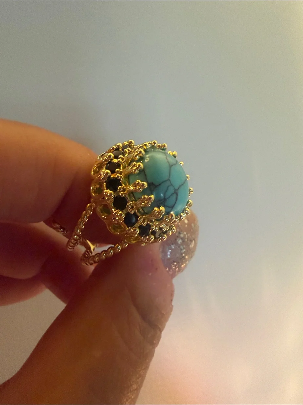 New Feed Me Gems Texas Turquoise Eclipse Ring